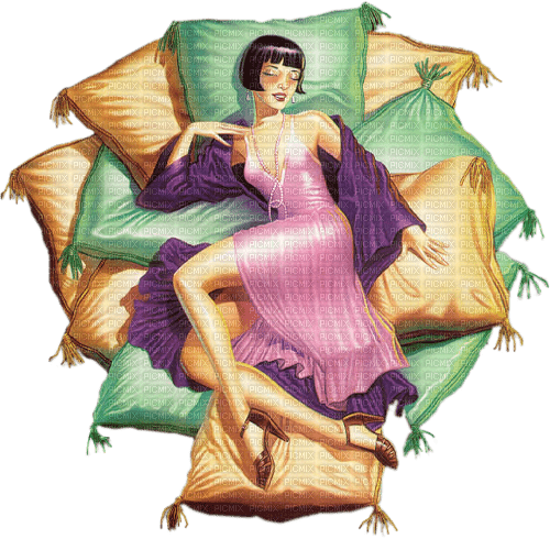 Femme Années 1920 couchée - безплатен png