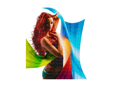 woman multicoloured bp - PNG gratuit