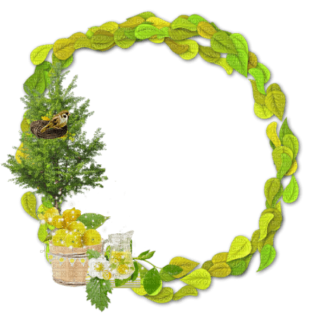 dolceluna summer yellow fruit lemon frame - besplatni png