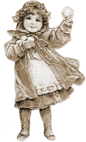 soave children girl vintage christmas winter sepia - δωρεάν png
