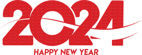 2024 text happy new year - 免费PNG