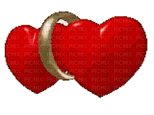 heart herz coeur  love liebe cher tube valentine gif anime animated animation aime valentines deco hearts herzen coeurs red rouge wedding rings jewel - Free animated GIF