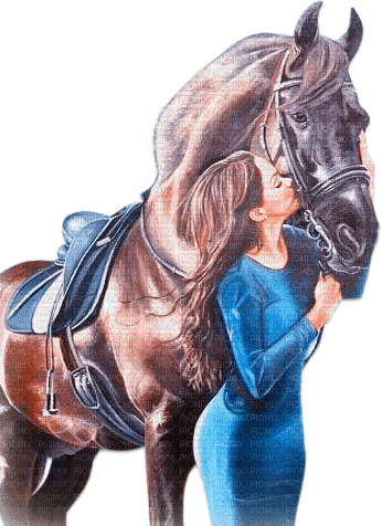 soave woman horse blue brown orange - darmowe png