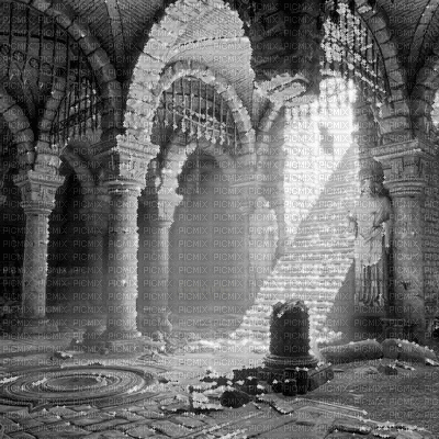 Y.A.M._Gothic fantasy background  black-white - 無料のアニメーション GIF