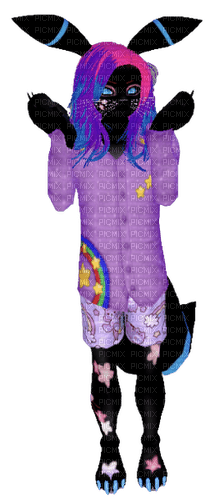 Umbreon catboy in purple pajamas - ücretsiz png