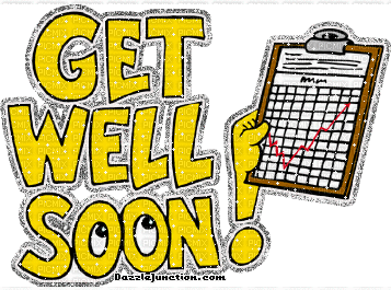 Tekst. Gif. Get well soon. Leila - Free animated GIF