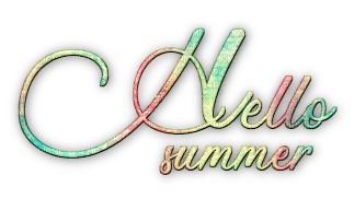 soave text hello summer pink green yellow - darmowe png