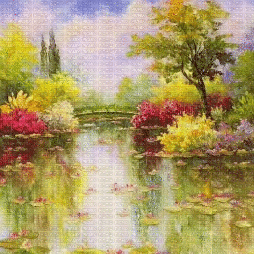 background waterlilies - GIF animé gratuit