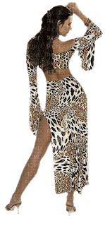 woman in animal print bp - Free PNG