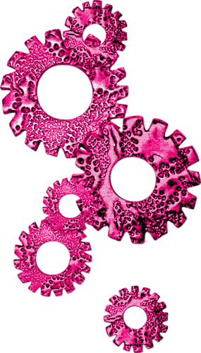 Steampunk.Gears.Pink - Free PNG