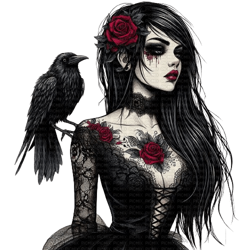 Gothic woman - безплатен png