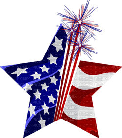 Kaz_Creations America 4th July Independance Day American Star - Free animated GIF
