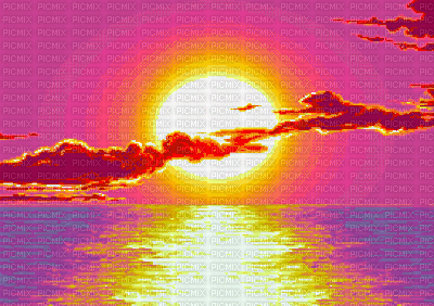 sunset pixel art background - GIF animasi gratis