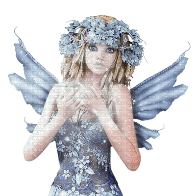 fairy fee elf blue fantasy  tube person spring summer elfe - Free PNG