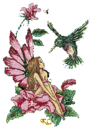 fairy and hummingbird - GIF animate gratis