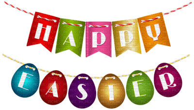 Kaz_Creations Easter Deco Text Logo Happy Easter - безплатен png