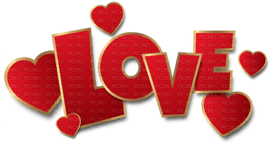 love text red deco - PNG gratuit