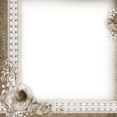 soave frame vintage lace flowers sepia - δωρεάν png