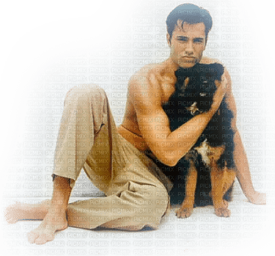 homme & chien - zdarma png