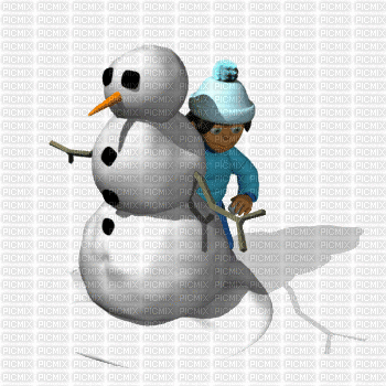 bonhomme de neige - Zdarma animovaný GIF