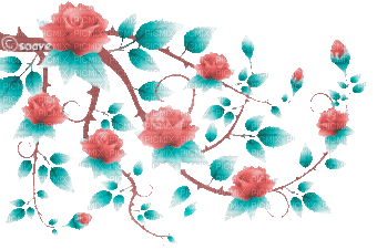 soave deco branch animated flowers rose spring - Bezmaksas animēts GIF