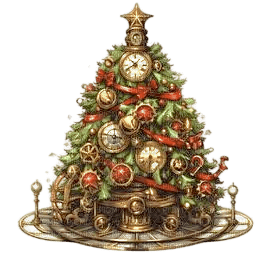 Steampunk Christmas Tree - безплатен png