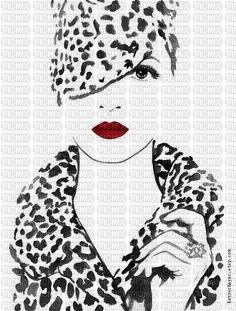 Lady in Animal Print - png gratuito