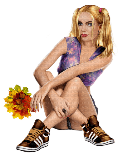 lady Herbst autumn automne - zadarmo png