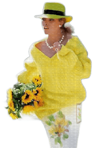 charmille _ femme en jaune - 免费PNG