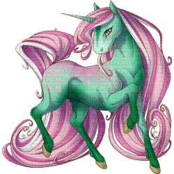 unicorn green - gratis png