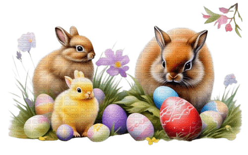 Easter. Rabbit. Eggs. Leila - Free PNG
