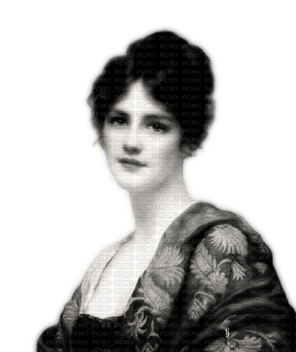 vintage woman black and white - Free PNG