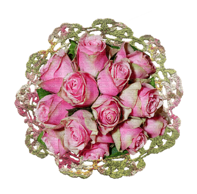 Bouquet roses rose - gratis png