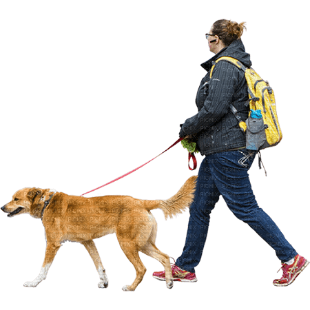 Female dog walker - PNG gratuit