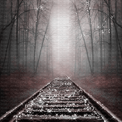 dolceluna forest train rail bg gif background - 無料のアニメーション GIF