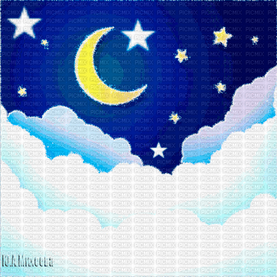 Y.A.M._Night, moon, stars background - Gratis geanimeerde GIF