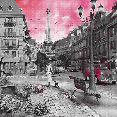 soave background animated vintage paris city black - Bezmaksas animēts GIF