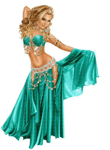 Aqua green belly dancer or genie - darmowe png