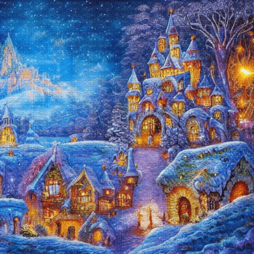 kikkapink  background fantasy castle christmas - kostenlos png