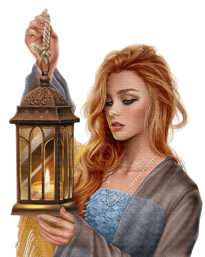 Woman. Lantern. Leila - darmowe png