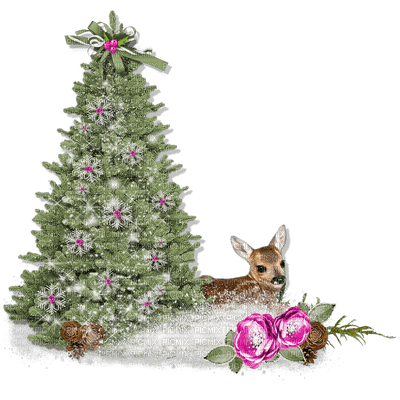 natale-jul-julgran-snö-djur - gratis png