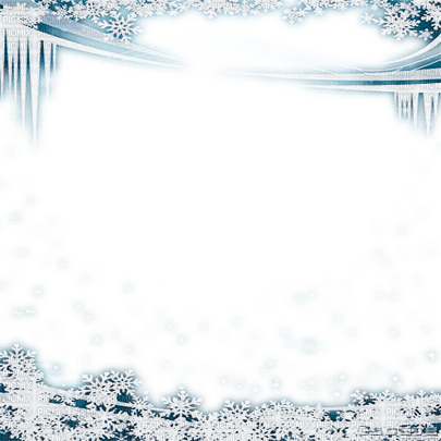 soave frame winter ice snowflake deco blue - Free PNG