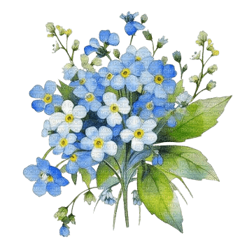 Blue.Flowers.Bouquet.Fleurs.Victoriabea - 無料png