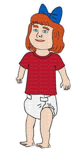 Redhead baby girl in red shirt - ücretsiz png