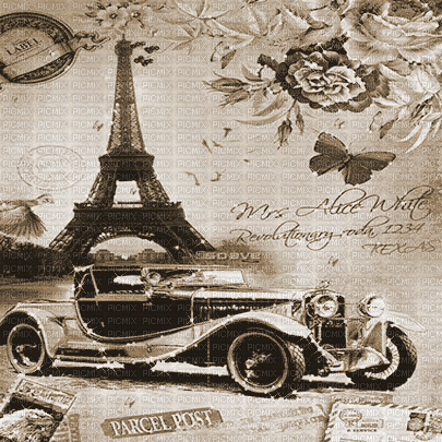 soave background animated vintage  car sepia - 無料のアニメーション GIF