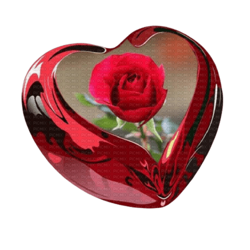 Cuore con rosa rossa - png gratuito