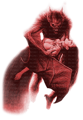 Y.A.M._Gothic bat Dracula woman  red - фрее пнг