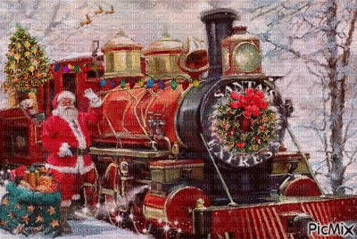tren navidad - GIF animado gratis