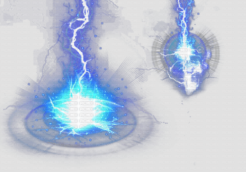 double blue lightning - Free PNG