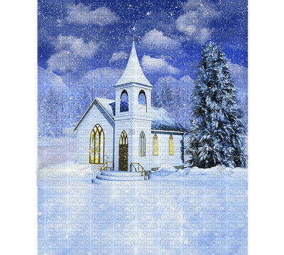 bg-winter-church-christmas-minou52 - png gratis